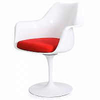 стул eero saarinen style tulip armchair красная подушка в Красноярске