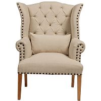 кресло quinn tufted armchair бежевое в Красноярске