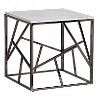 стол журнальный black chrome cube 55*55*56 см хром, белый в Красноярске