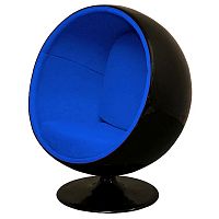 кресло eero ball chair синее с черным в Красноярске