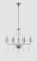 подвесная люстра crystal lux monica sp8 chrome/transparent в Красноярске