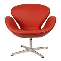 кресло arne jacobsen style swan chair красное в Красноярске