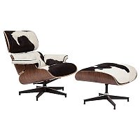 кресло lounge chair & ottoman черно-белое в Красноярске